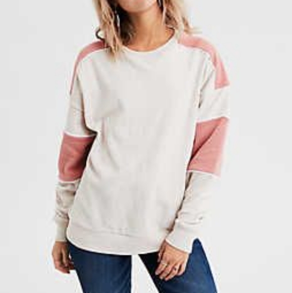 AE Amazingly Soft Color Block Boyfriend Sweater - Picture 7 of 7